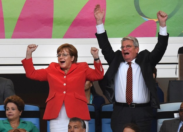 Niemiecka kanclerz i prezydent kibicują swojej drużynie na mundialu /MARCUS BRANDT /PAP/EPA