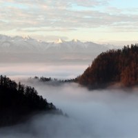 Wschód słońca w Pieninach