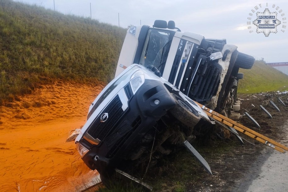 Nietypowa kolizja na A1 /Policja Częstochowa /Policja