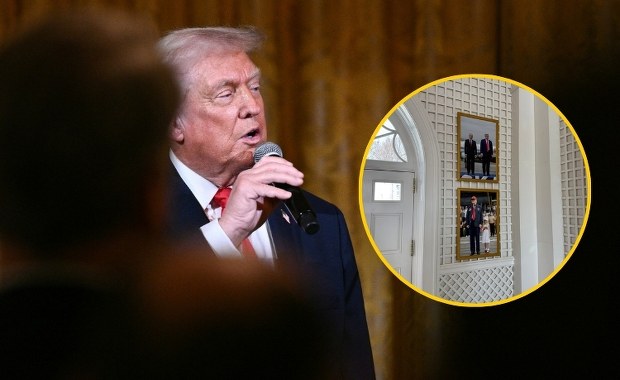 Nietypowy układ zdjęć. Na dole Trump z wnuczką, a na górze...