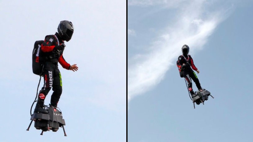 Nieudany przelot Franka Zapaty na odrzutowym Flyboardzie nad kanałem La Manche /Geekweek