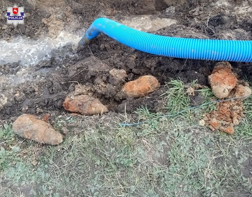 Niewybuchy znaleziono podczas prac ziemnych /Policja