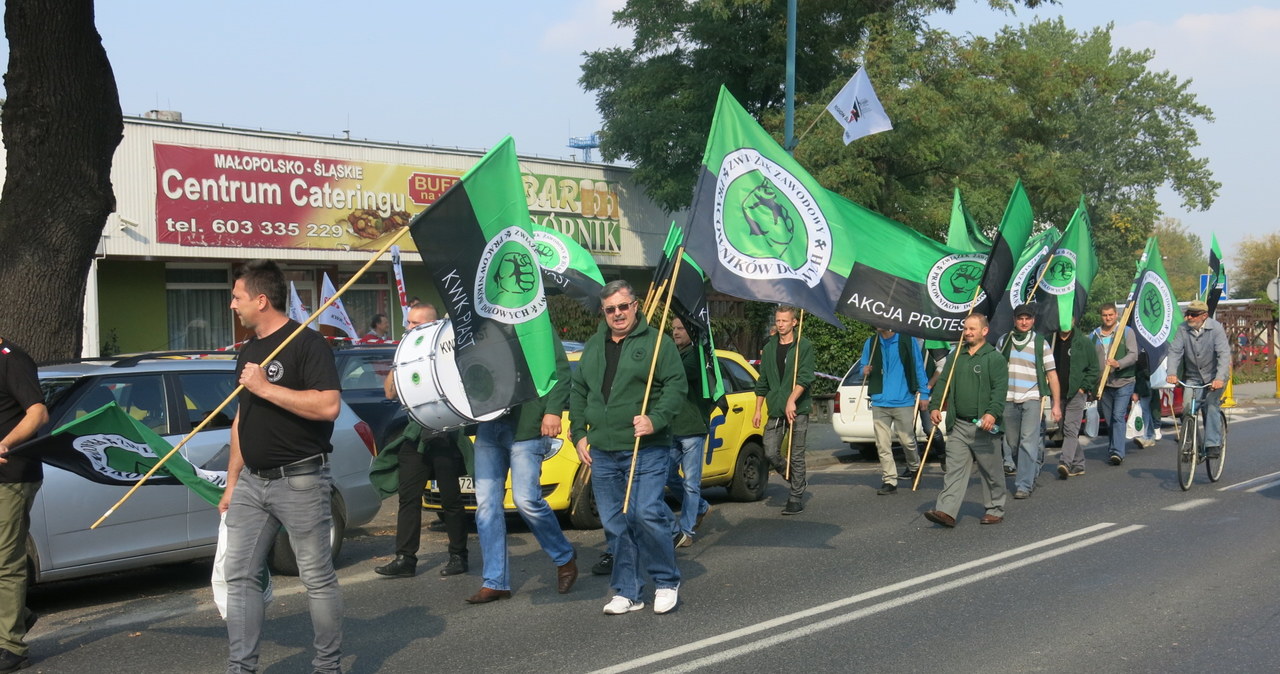 Niezadowoleni górnicy w Brzeszczach 