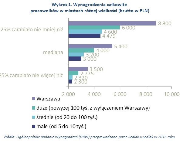 Niezależnie od typu miasta, najmniej zarabiały osoby pomiędzy 18 a 25 rokiem życia /wynagrodzenia.pl