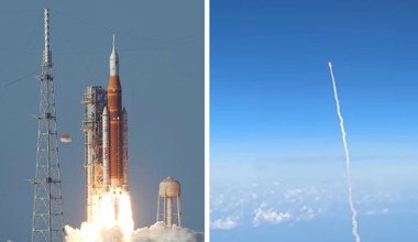 Niezwykłe nagranie startu misji Artemis II. Widok z samolotu pasażerskiego