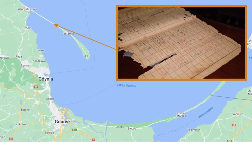 Niezwykłe znalezisko na Półwyspie Helskim. To kawał historii II RP /screen/Google Maps/, zdjęcie w ramce – screen/Dziennik Bałtycki/Magdalena Gębka-Scuffins /materiał zewnętrzny