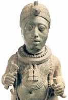 Nigeria: spiżowa statuetka władcy Ife z plemienia Jorubów /Encyklopedia Internautica
