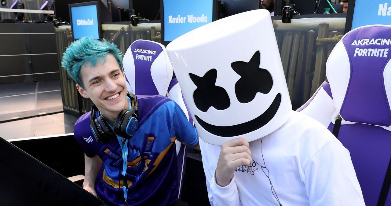 Ninja i Marshmello podczas turnieju Epic Games Fortnite E3 Tournament /AFP