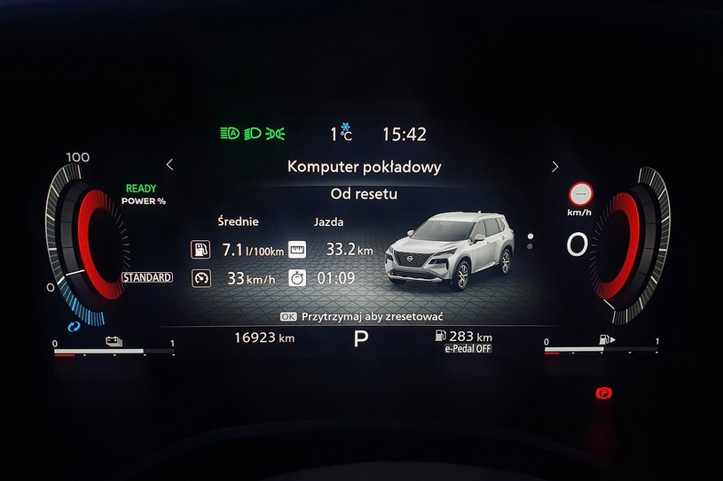 Nissan X-Trail e-Power nawet podczas spokojnej jazdy pali więcej, niż można oczekiwać po hybrydzie /Michał Domański /INTERIA.PL