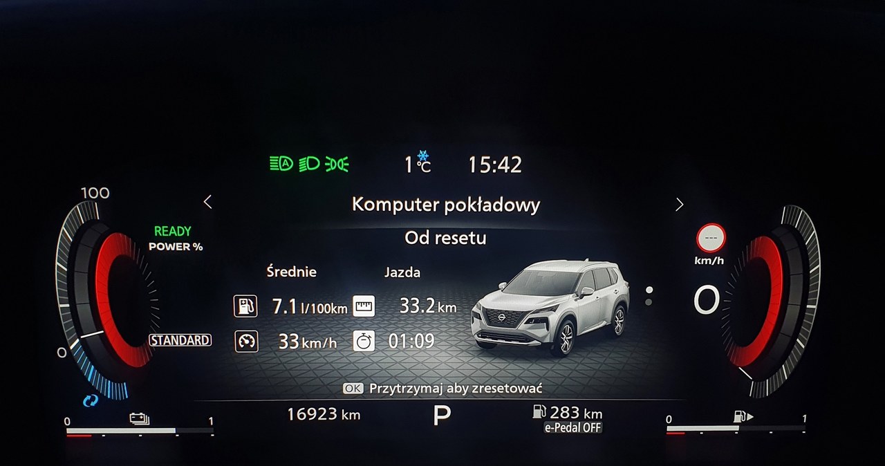 Nissan X-Trail e-Power nawet podczas spokojnej jazdy pali więcej, niż można oczekiwać po hybrydzie /Michał Domański /INTERIA.PL