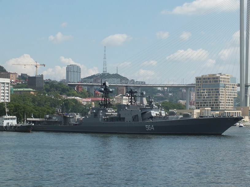 Niszczyciel Admirał Tribuc klasy Udołoj stacjonujący we Władywostoku w 2019 roku. /Andshel, CC BY-SA 3.0 /Wikipedia