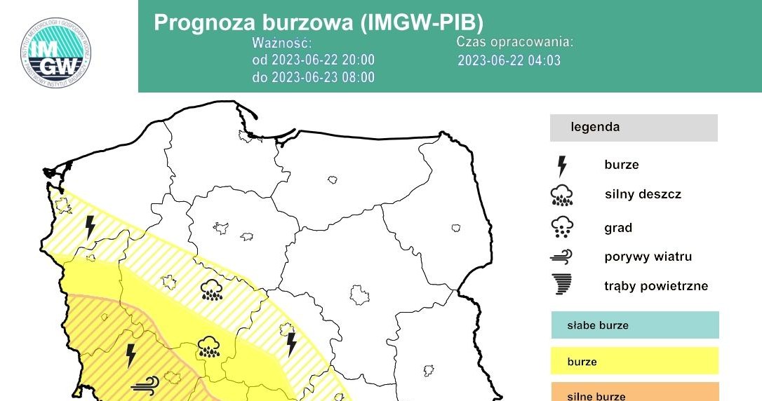Noc z czwartku na piątek będzie obfitować w burze /IMGW /