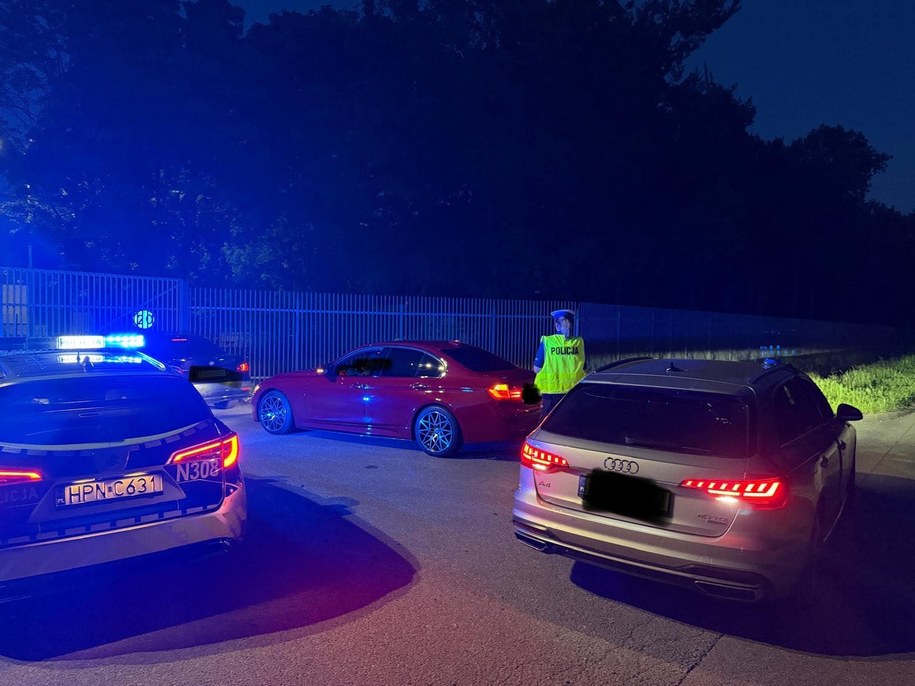 Nocna akcja policji w Gdańsku. Udaremniono nielegalne wyścigi, fot. Pomorska Policja /Facebook