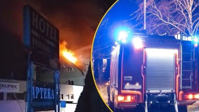 Nocna ewakuacja. W hotelu pojawił się ogień