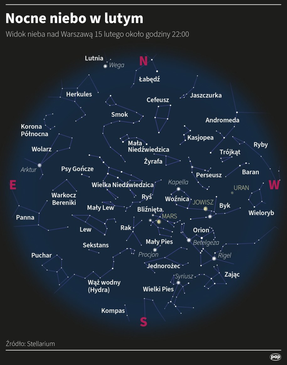 Nocne niebo w lutym /Mateusz Krymski /PAP