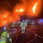 Nocny pożar w Suchem na Podhalu