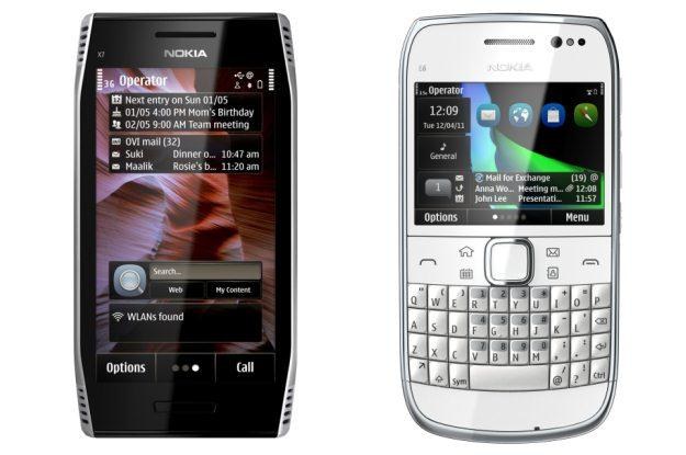Nokia X7 (po lewej) oraz  Nokia E6 - mała reaktywacja Symbiana /materiały prasowe