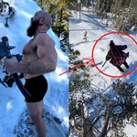 "Norweski Kratos" zadziwił świat. Skoczył z ogromnej wysokości do tafli śniegu