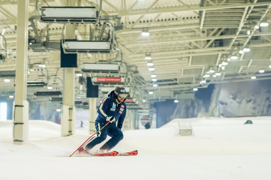 Norweski narciarz alpejski Aleksander Aamodt Kilde podczas treningu w ośrodku narciarskim SNØ w Lørenskog /CORNELIUS POPPE /PAP/NTB
