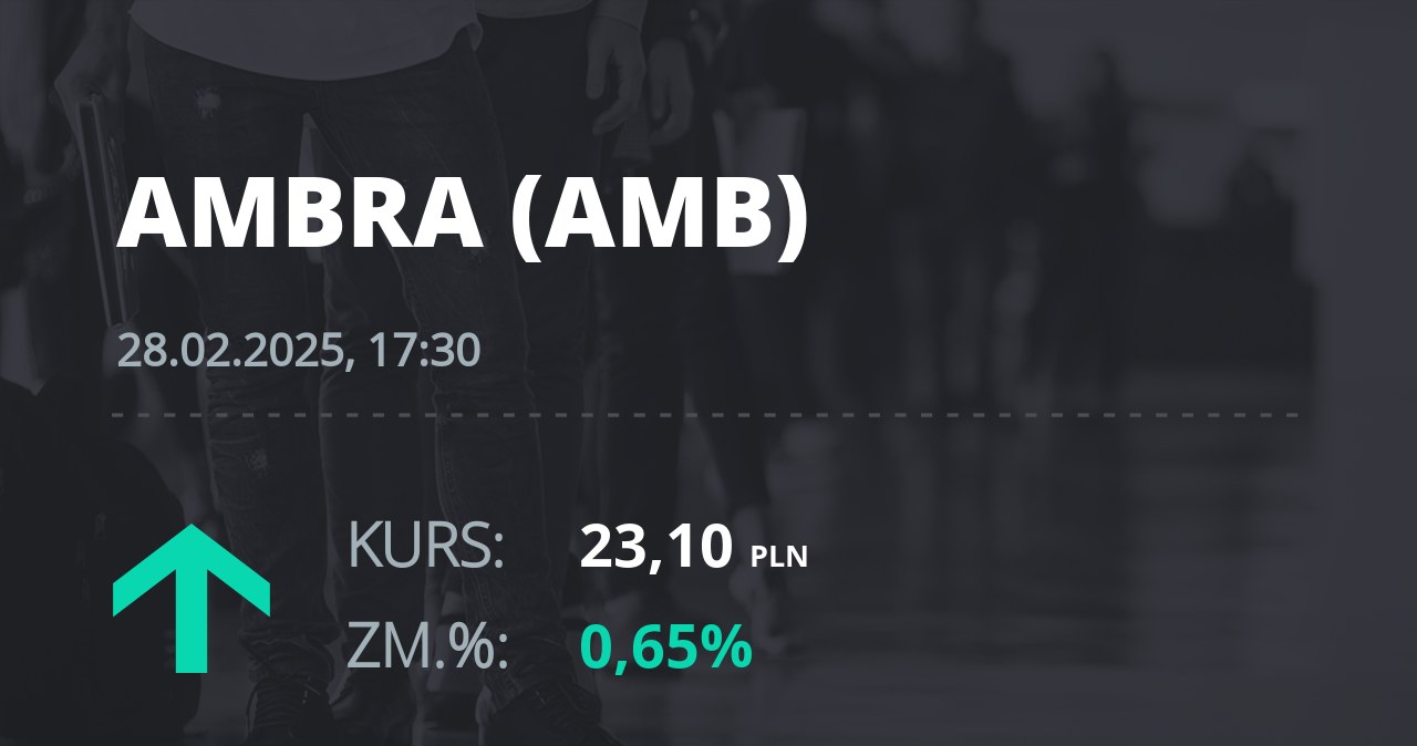 Notowania akcji spółki Ambra z 28 lutego 2025 roku