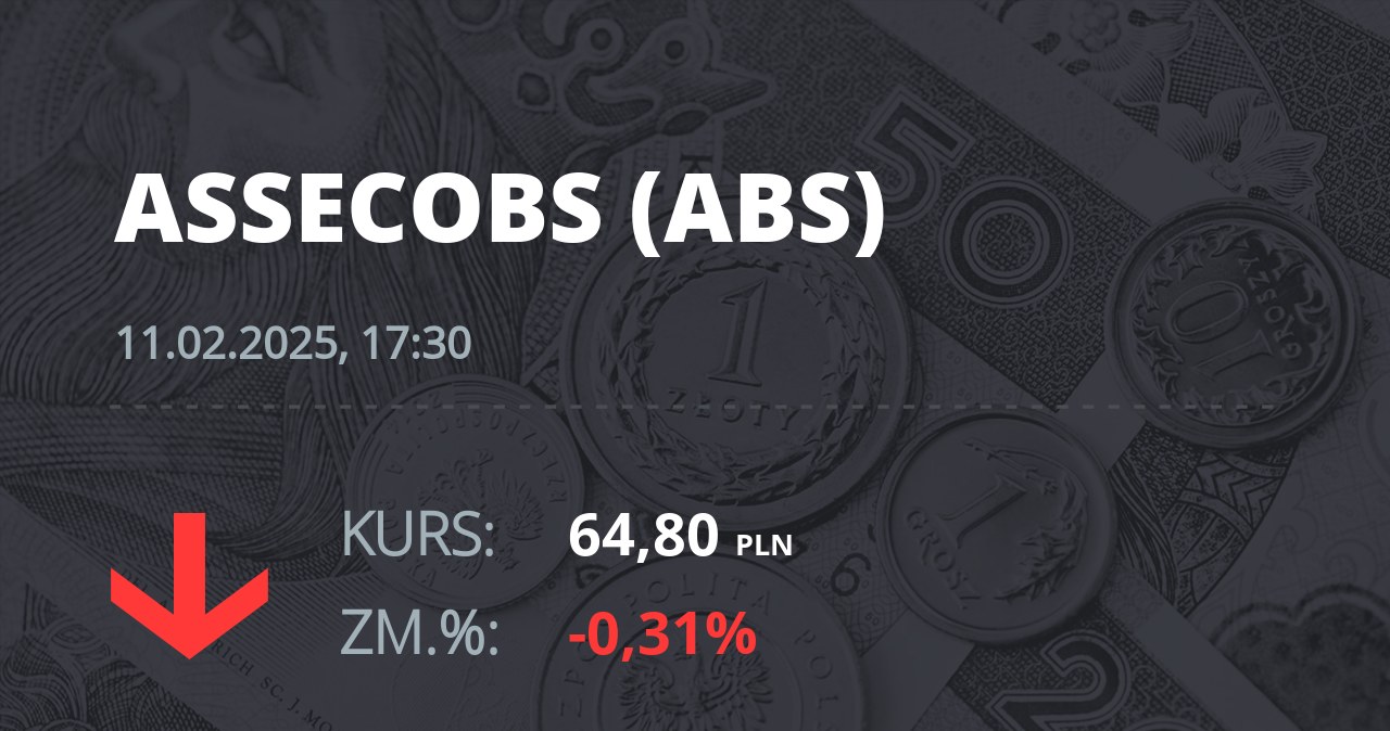 Notowania akcji spółki Asseco BS z 11 lutego 2025 roku