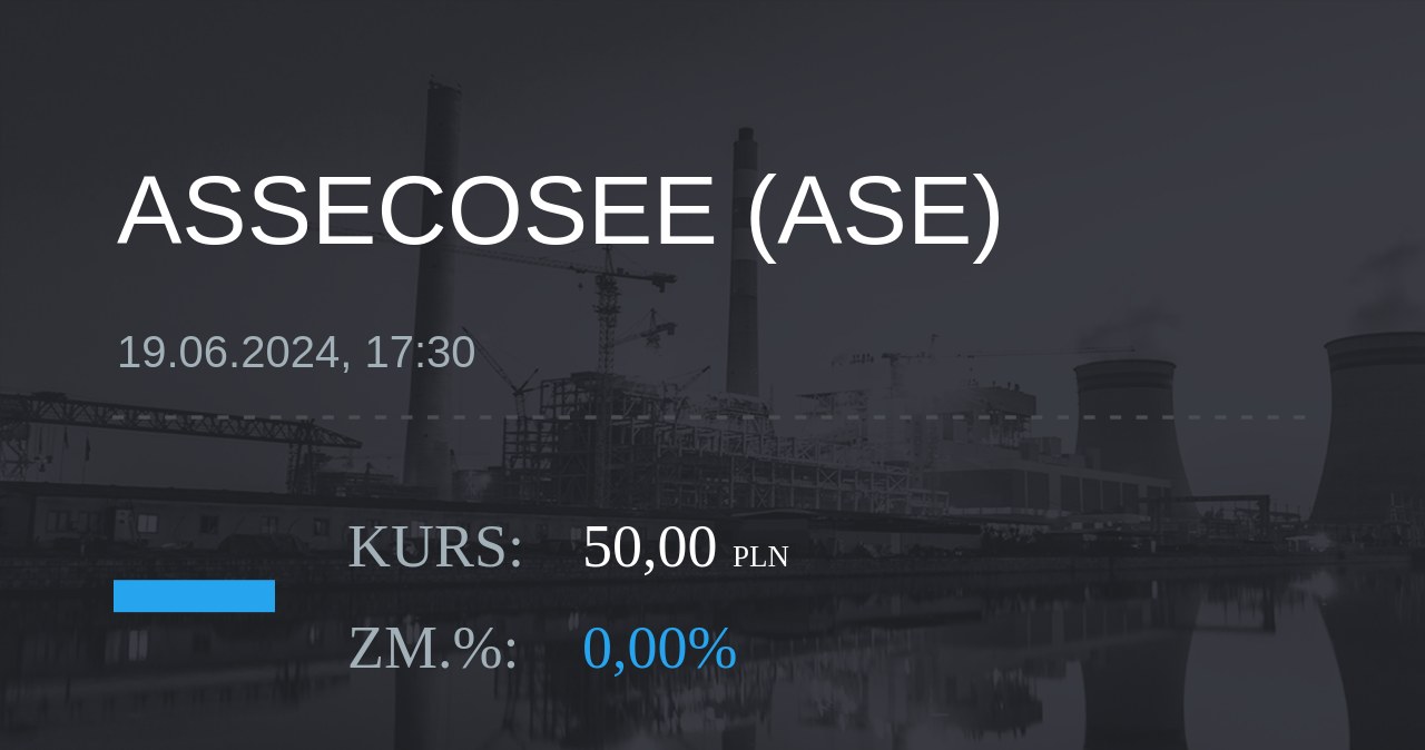 Notowania akcji spółki Asseco SEE z 19 czerwca 2024 roku