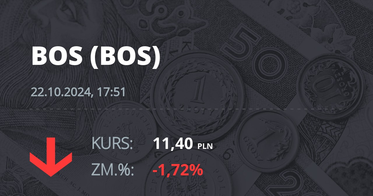Notowania akcji spółki Bank Ochrony Środowiska z 22 października 2024 roku