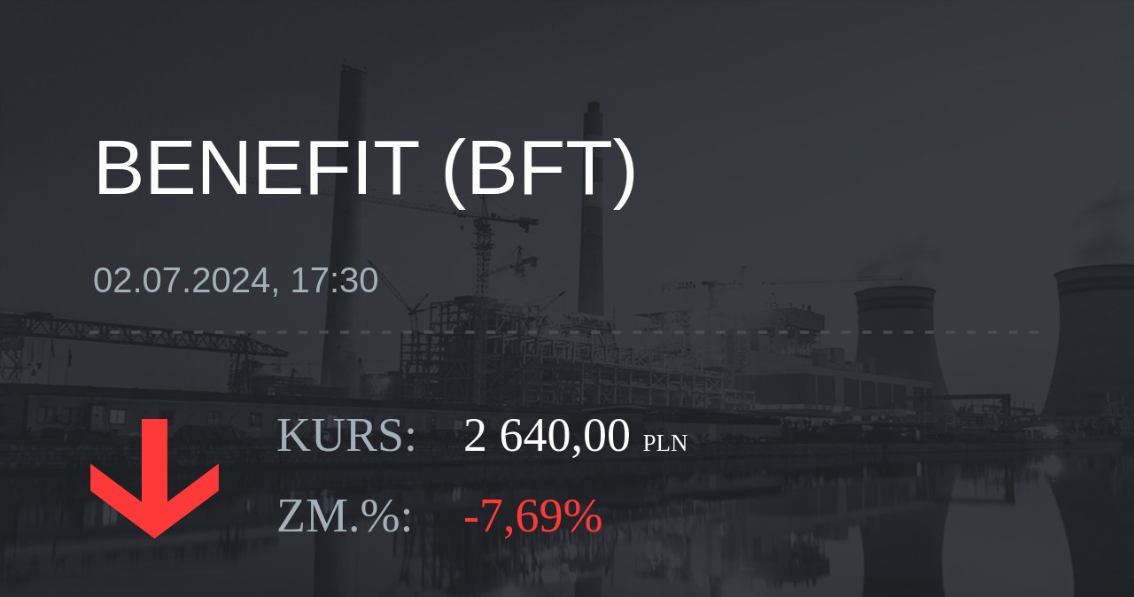 Notowania akcji spółki Benefit z 2 lipca 2024 roku