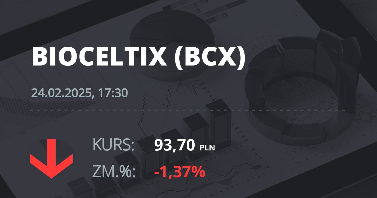 Notowania akcji spółki Bioceltix S.A. z 24 lutego 2025 roku