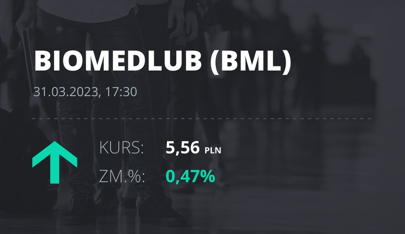 Notowania akcji spółki BML z 31 marca 2023 roku