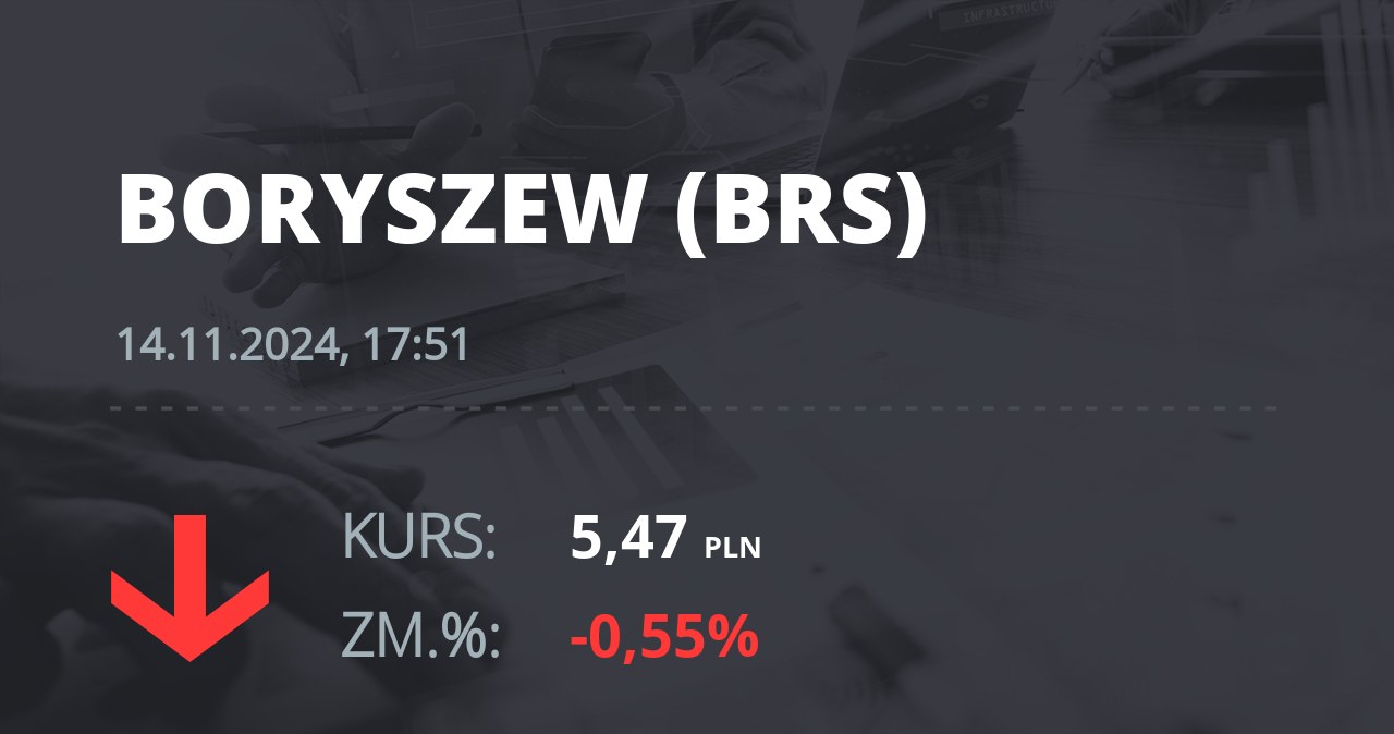 Notowania akcji spółki Boryszew z 14 listopada 2024 roku