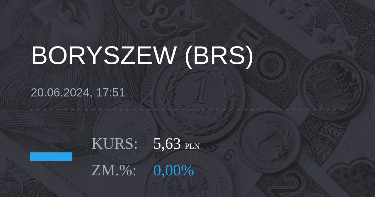 Notowania akcji spółki Boryszew z 20 czerwca 2024 roku