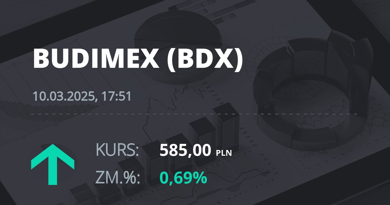 Notowania akcji spółki Budimex z 10 marca 2025 roku