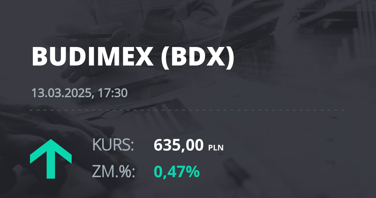 Notowania akcji spółki Budimex z 13 marca 2025 roku