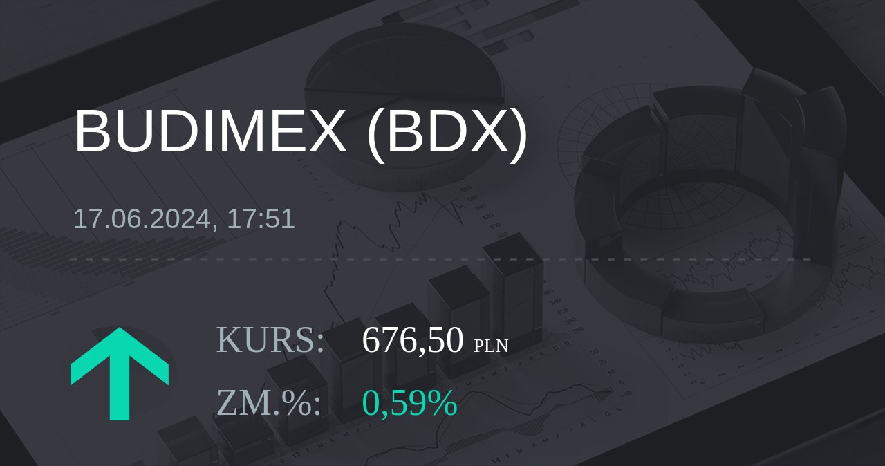 Notowania akcji spółki Budimex z 17 czerwca 2024 roku