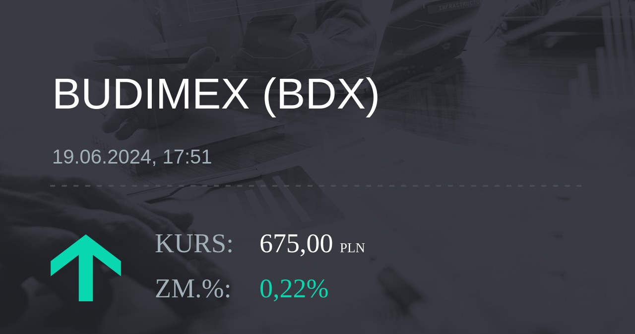 Notowania akcji spółki Budimex z 19 czerwca 2024 roku