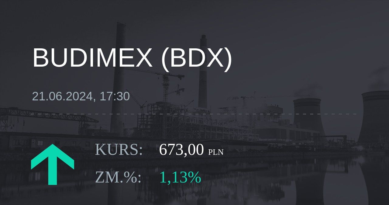 Notowania akcji spółki Budimex z 21 czerwca 2024 roku