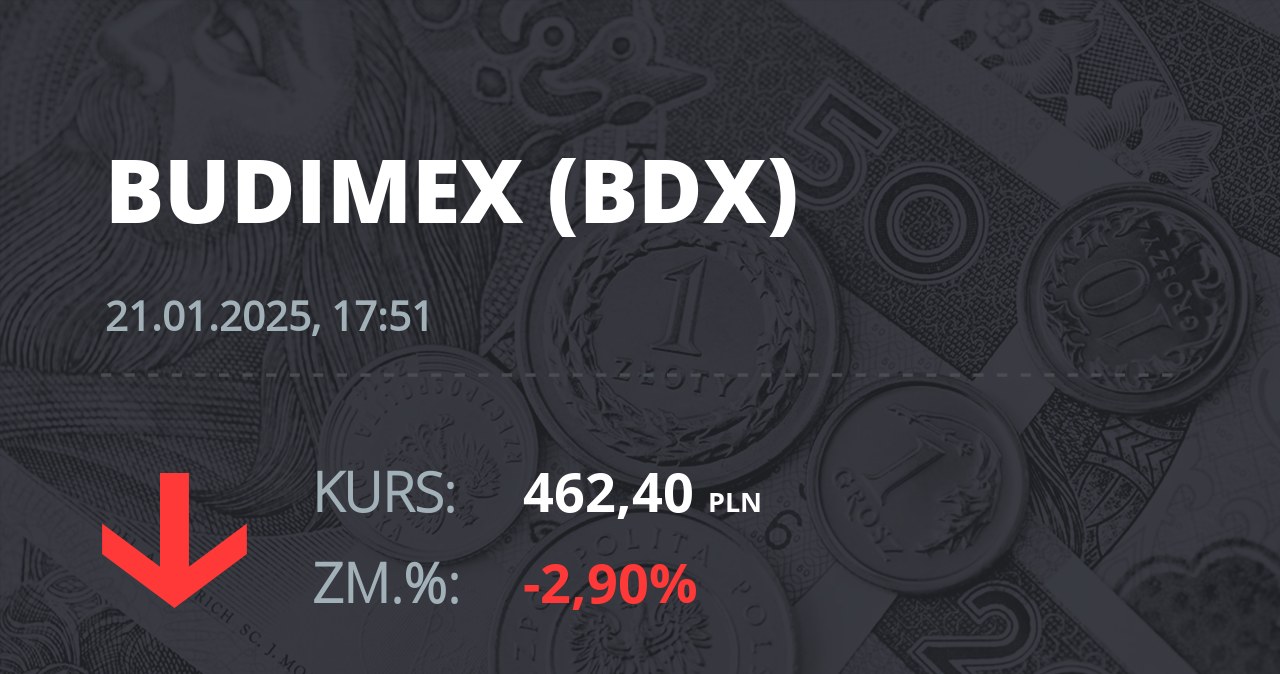 Notowania akcji spółki Budimex z 21 stycznia 2025 roku