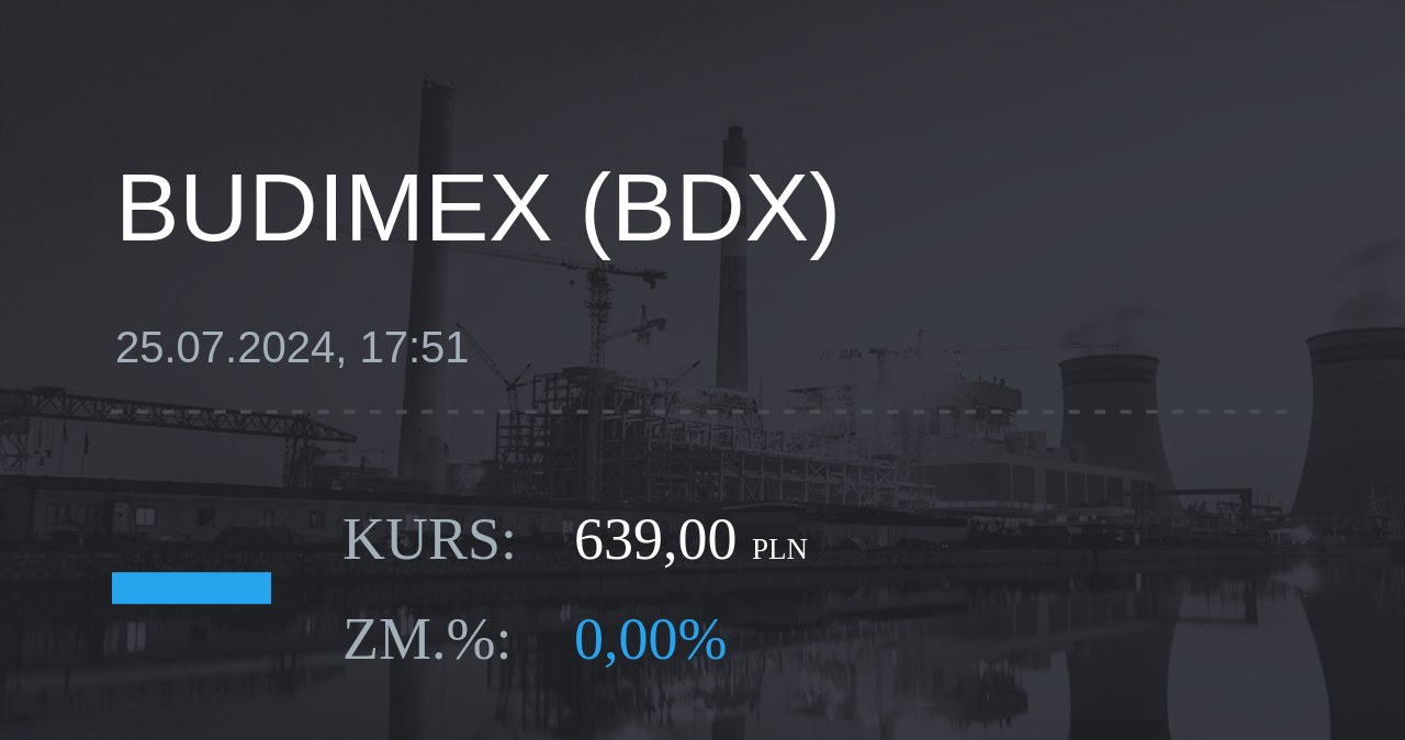 Notowania akcji spółki Budimex z 25 lipca 2024 roku