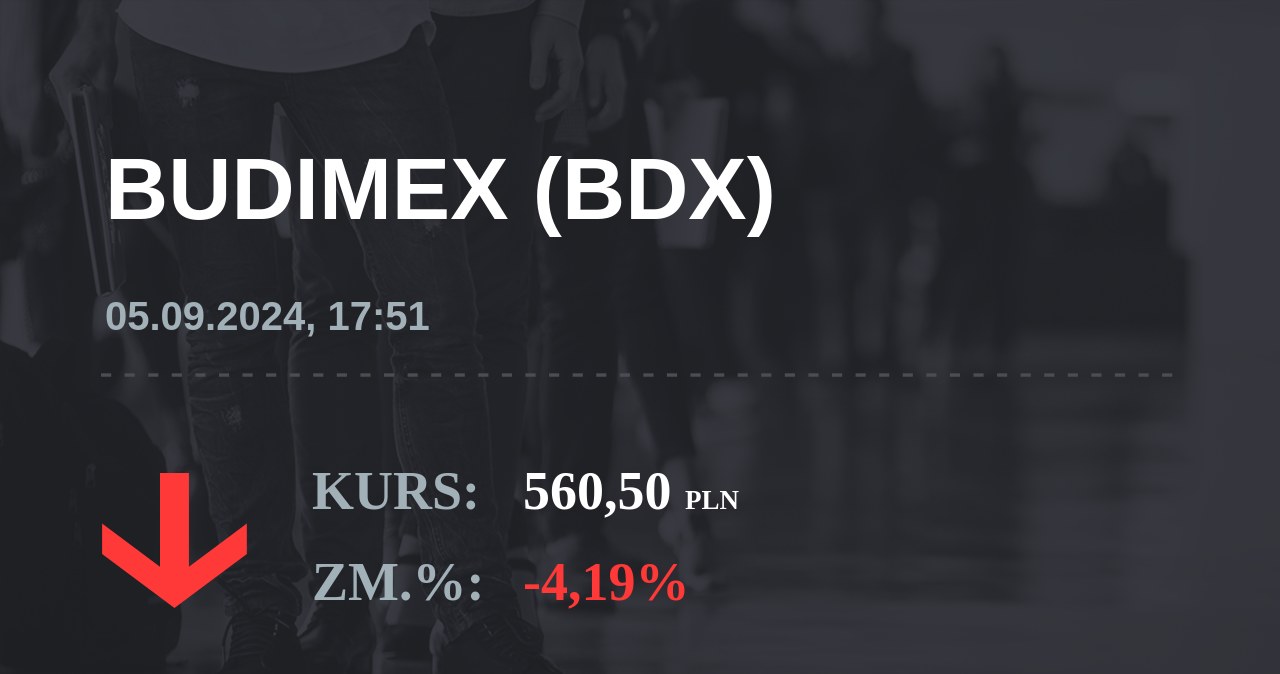 Notowania akcji spółki Budimex z 5 września 2024 roku