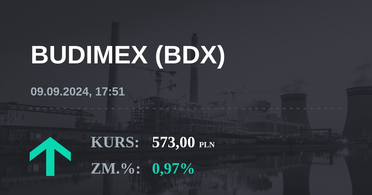 Notowania akcji spółki Budimex z 9 września 2024 roku
