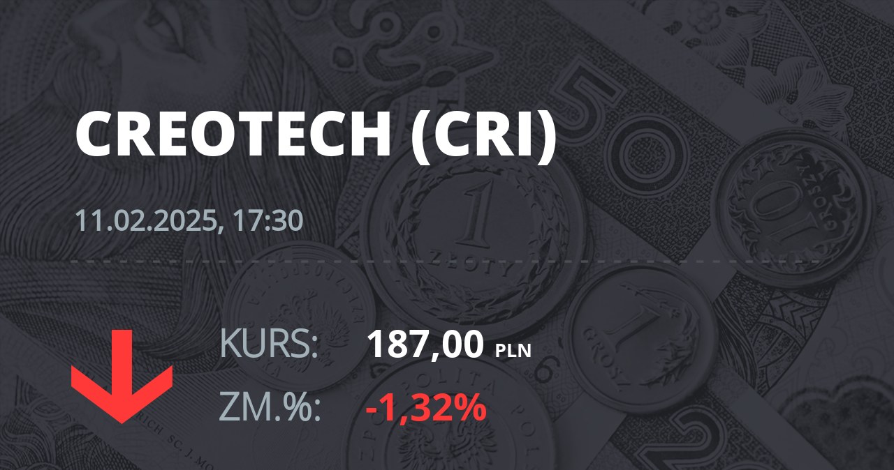 Notowania akcji spółki Creotech Instruments S.A. z 11 lutego 2025 roku