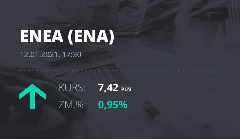 Notowania akcji spółki Enea z 12 stycznia 2021 roku