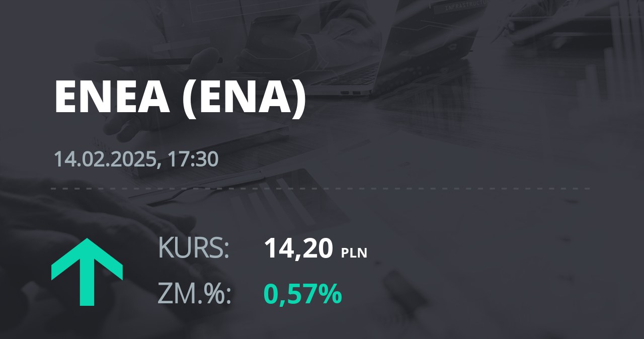 Notowania akcji spółki Enea z 14 lutego 2025 roku