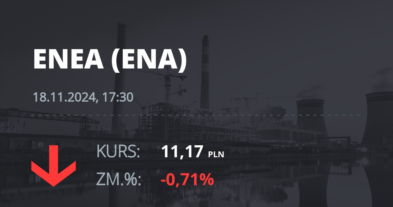 Notowania akcji spółki Enea z 18 listopada 2024 roku