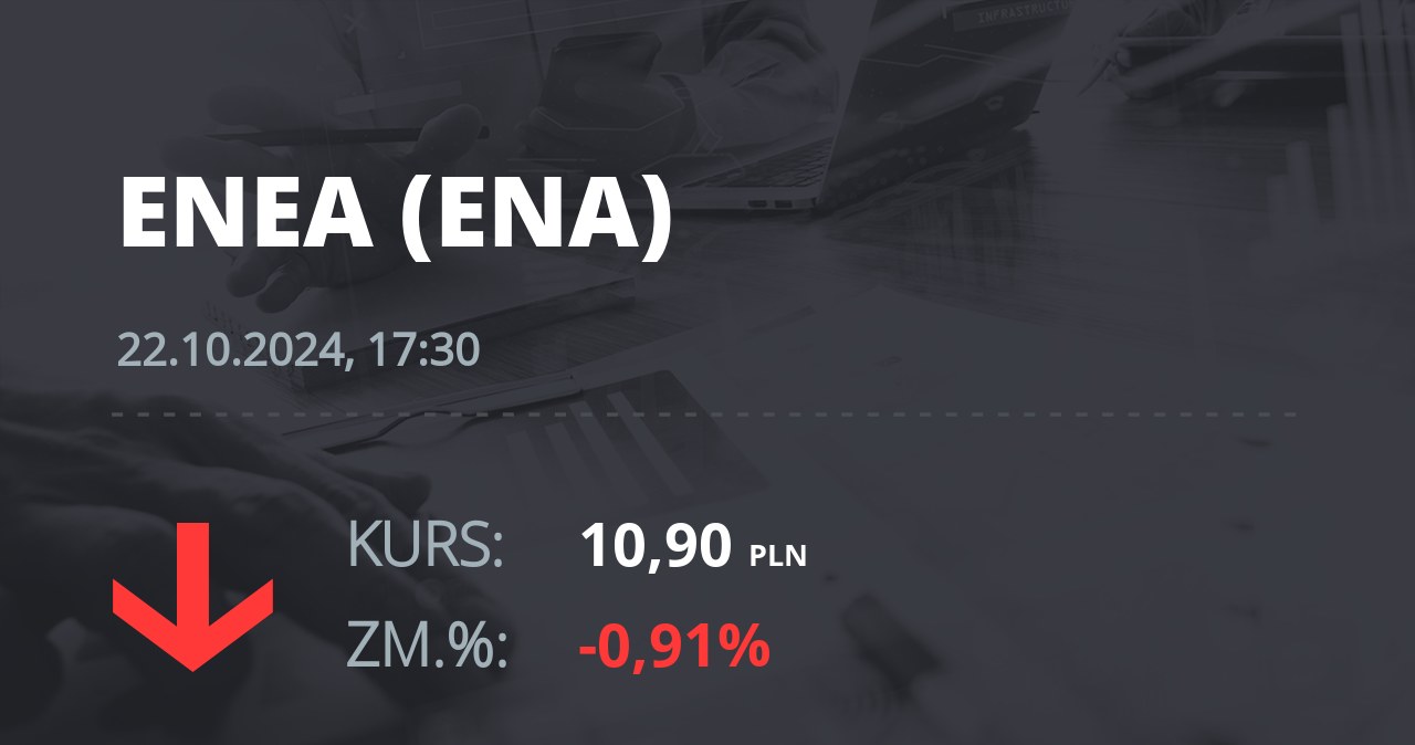 Notowania akcji spółki Enea z 22 października 2024 roku