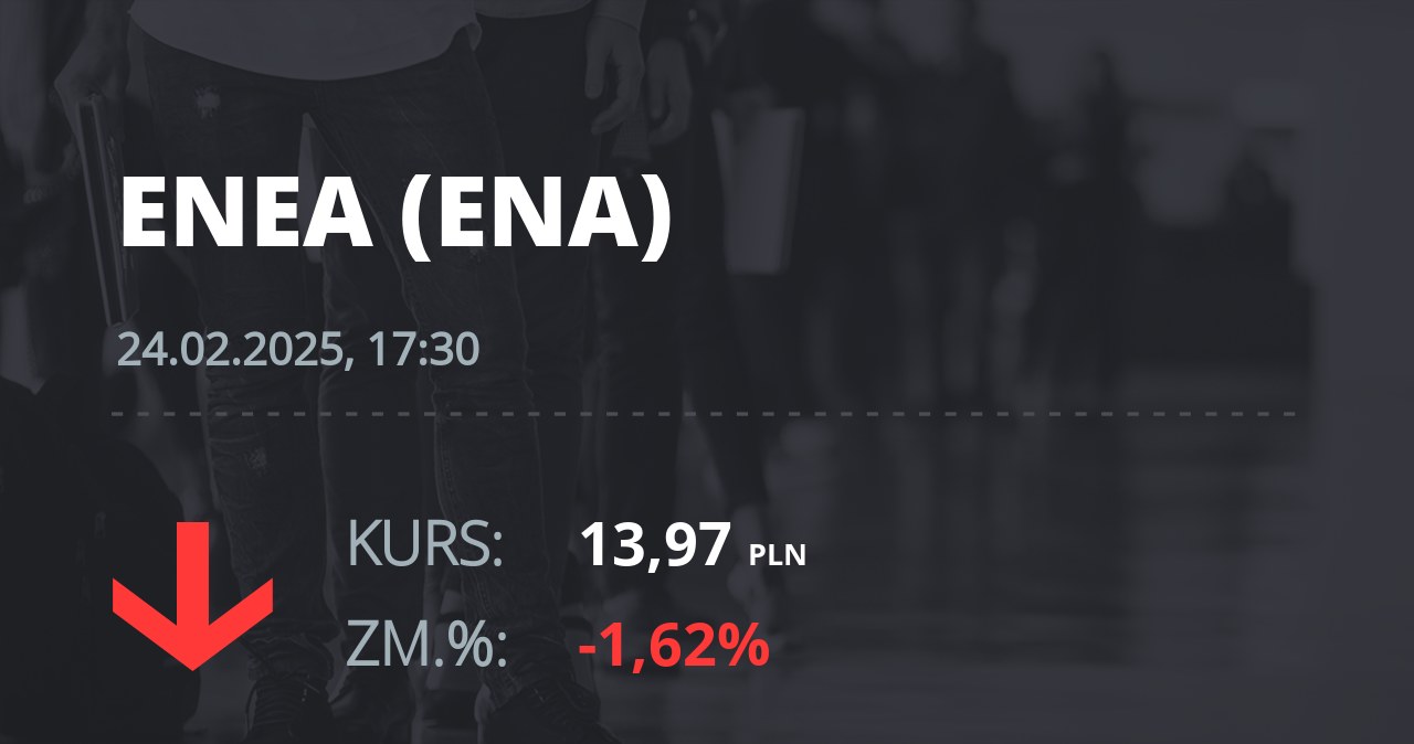 Notowania akcji spółki Enea z 24 lutego 2025 roku