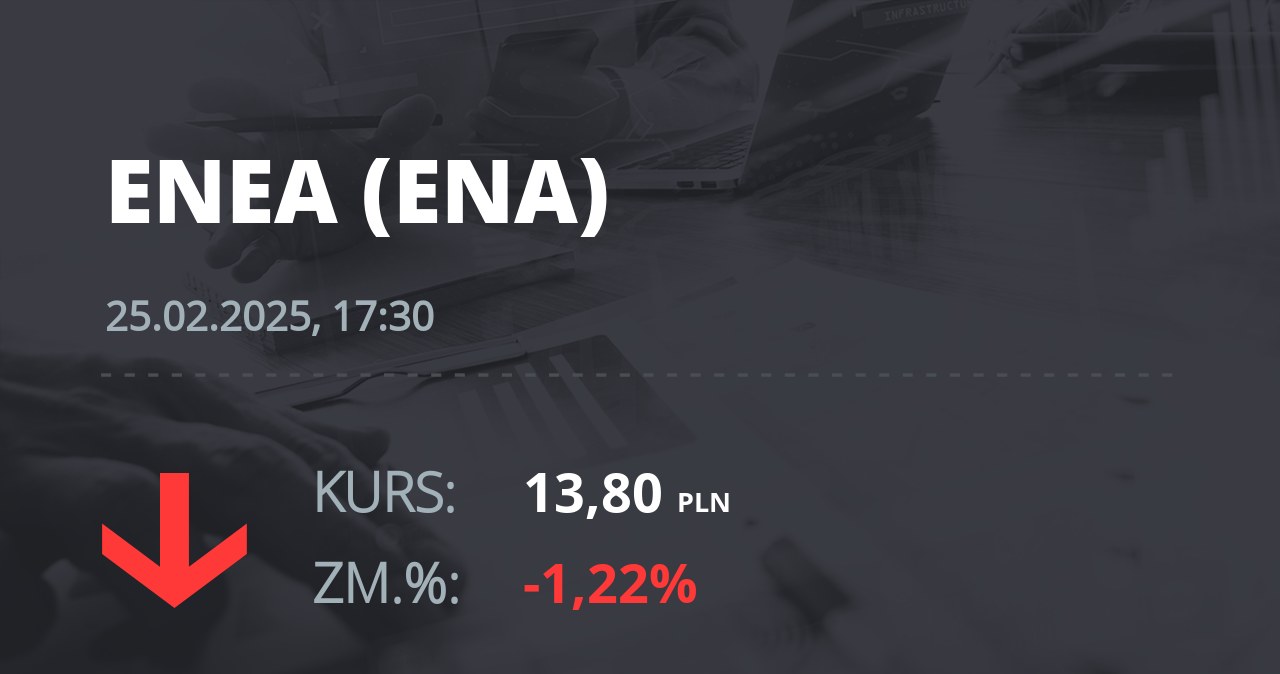 Notowania akcji spółki Enea z 25 lutego 2025 roku