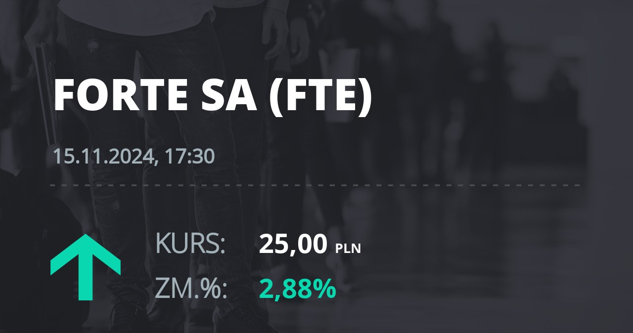 Notowania akcji spółki Forte z 15 listopada 2024 roku