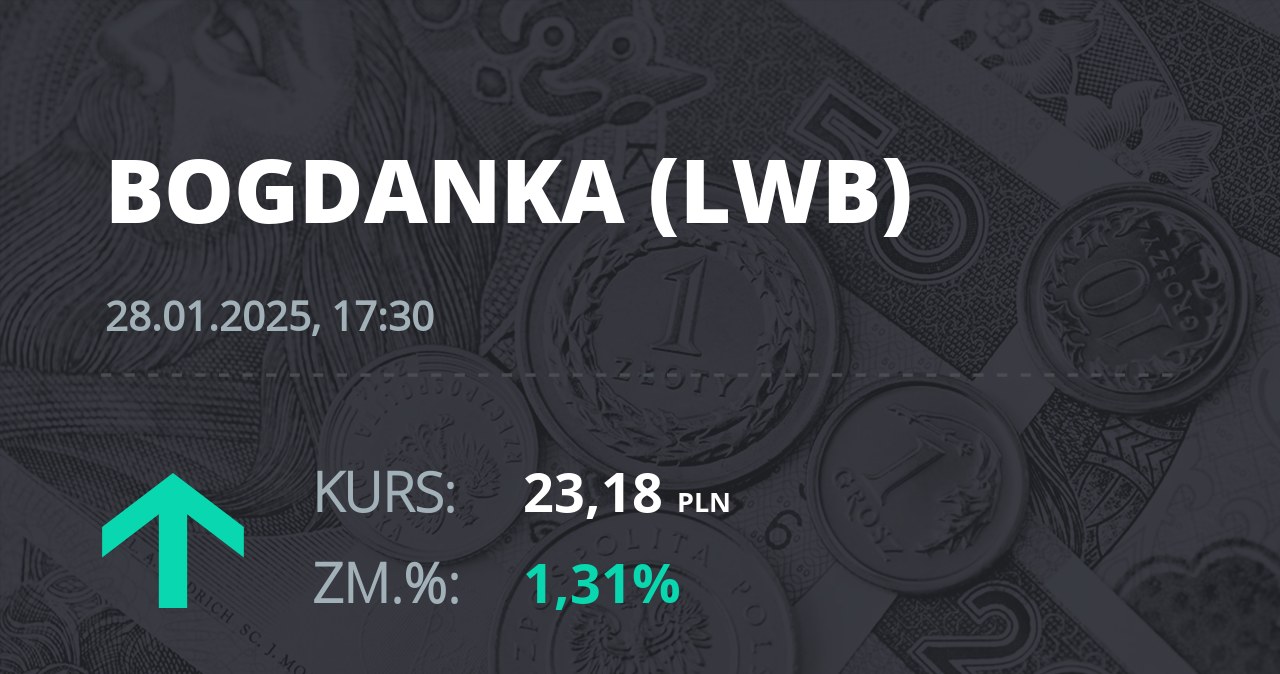 Notowania akcji spółki LW Bogdanka z 28 stycznia 2025 roku